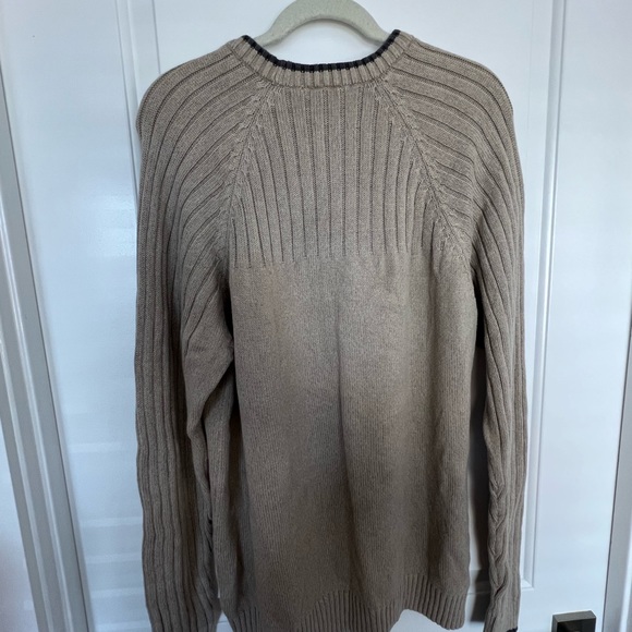 Columbia Sweater Men's Tan Crew Neck XL Cotton Long Sleeve Ribbed - Picture 7 of 8